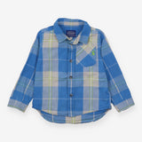 Shirt long sleeve blue green check