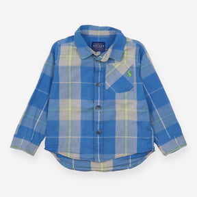 Shirt long sleeve blue green check