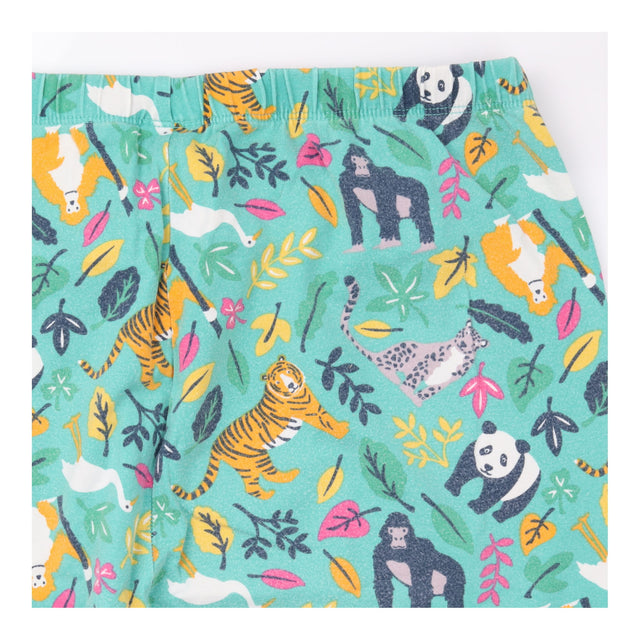 Leggings Turquoise Green Organic Cotton Jungle Pri
