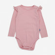 Bodysuit LS Pink Frill Shoulder