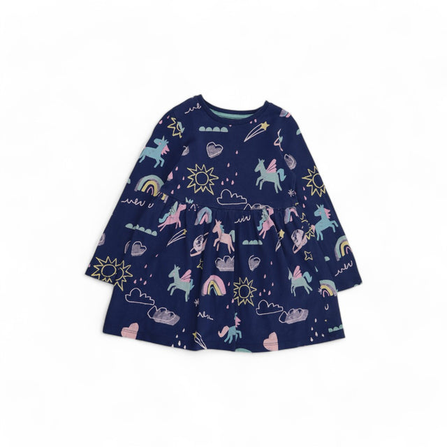 Blue Unicorn Jersey Dress