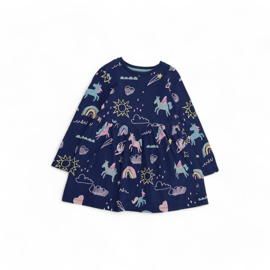 Blue Unicorn Jersey Dress