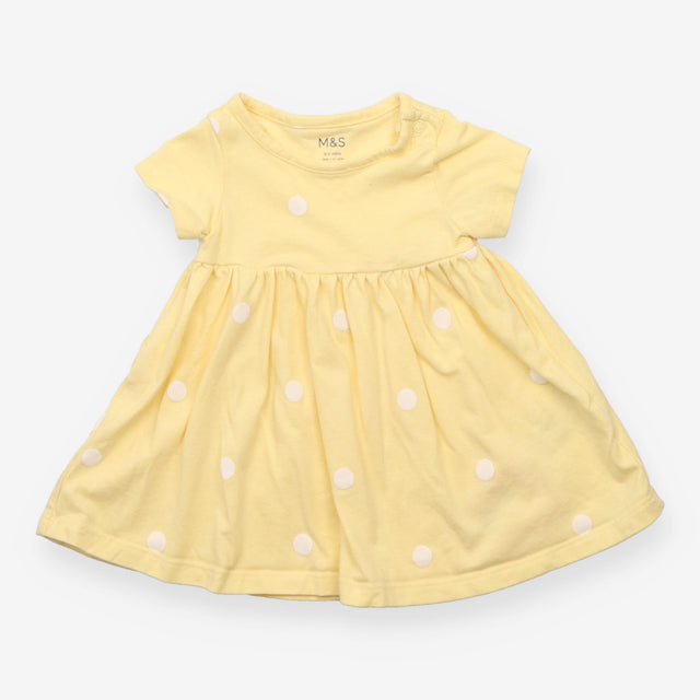 Dress Short Sleeve Polka Dot Yellow