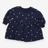 Sweater Dress Navy with Hearts