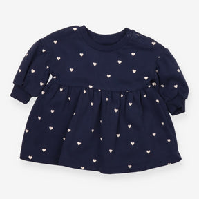 Sweater Dress Navy with Hearts