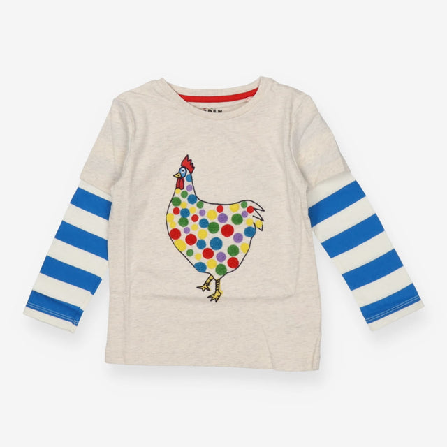T-shirt cream spotty chicken