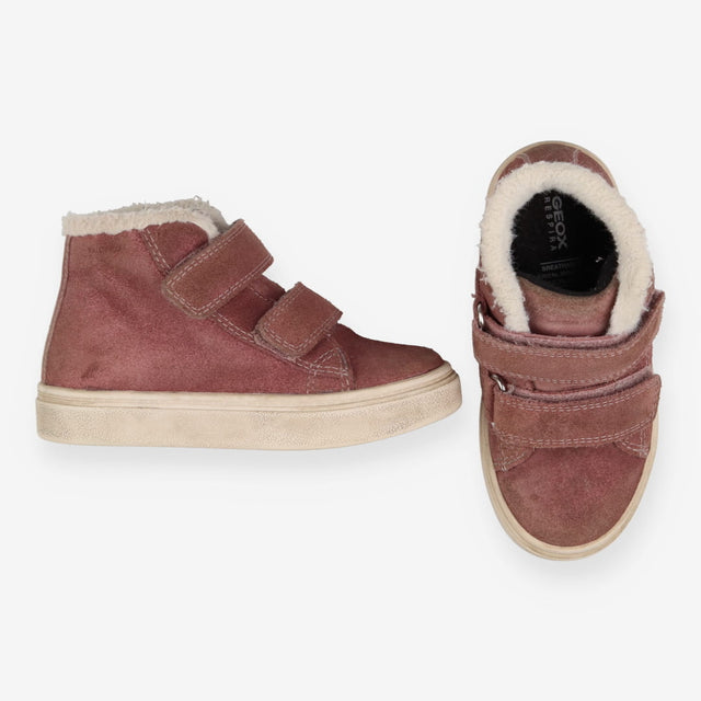 Pink Velcro Ankle Boots