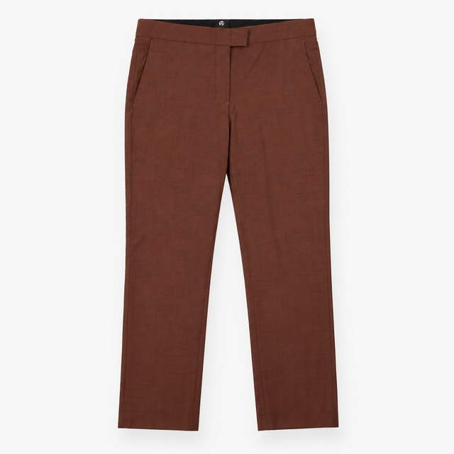Trousers Brown Taupe Tailored Straight Leg Smart F