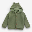 Sage green knit hooded cardigan
