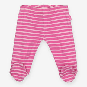 Footed Leggings Pink Stripe
