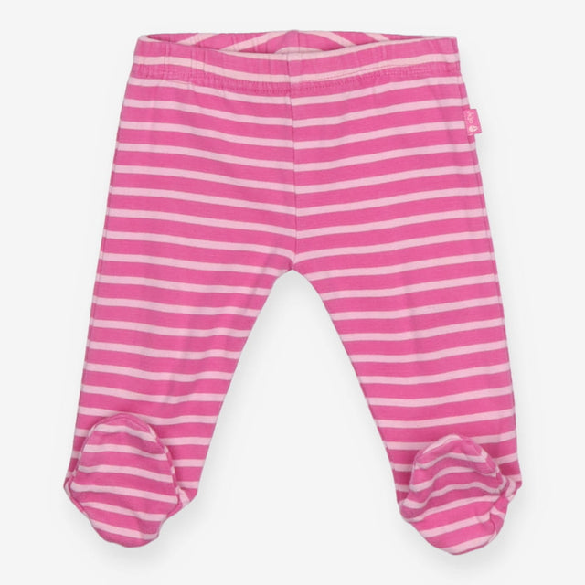 Footed Leggings Pink Stripe