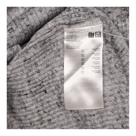 Ribbed High Neck Long Sleeve Top Grey