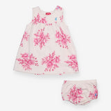Dress sleeveless pink flowers and bloomers