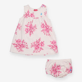 Dress sleeveless pink flowers and bloomers