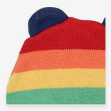 Rainbow stripe hat with ears