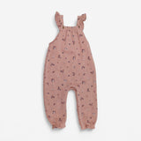 Jersey Dungarees Pink with Flowers