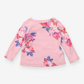 Top Long Sleeve Floral Print Pink