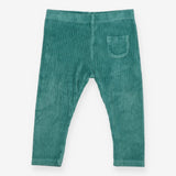 Leggings Velour Ribbed Teal with Pocket