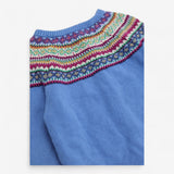Knit Cardigan Blue with colourful fairisle