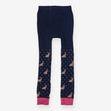Footless Tights Navy Bunny Appliques