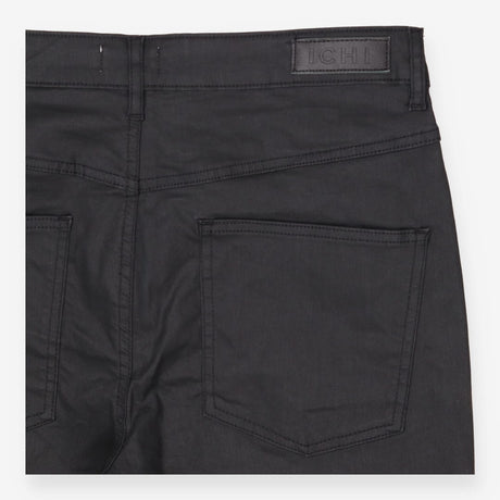 Black Coated Leather Look Trousers Jeans
