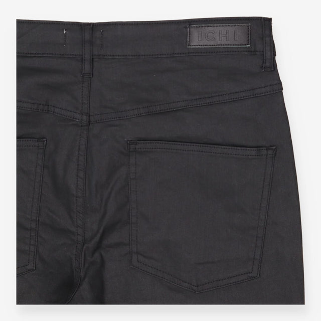 Black Coated Leather Look Trousers Jeans