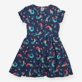 Dress blue Short Sleeve Merfolk and Stars