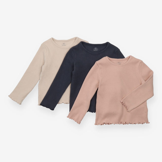 T-Shirts Long Sleeve Thick Waffle 3 Pack 