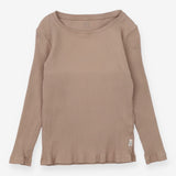 Tee ribbed brown LS