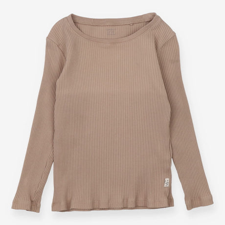 Tee ribbed brown LS