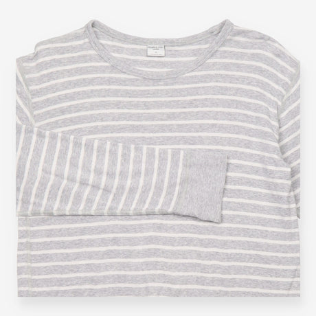 Long Sleeve Top Grey White Stripe Organic Cotton