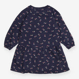 Sweatshirt dress LS blue small flowers