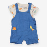 Shortie dungaree blue and bodysuit short sleeve sa