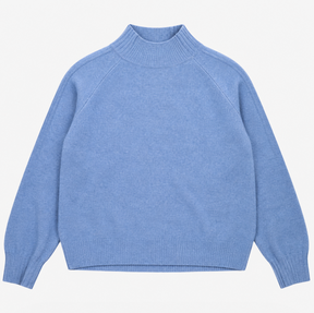 High Neck Knit Jumper Blue