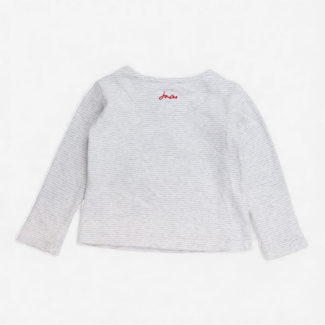 T-Shirt Long Sleeve Grey Festive Robin 