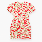 Pink Floral Pleated Mini Dress