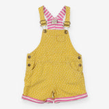 Dungarees Shortie Yellow Cord with Spots