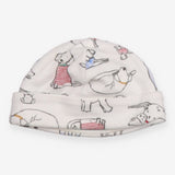 Baby hat white with dogs