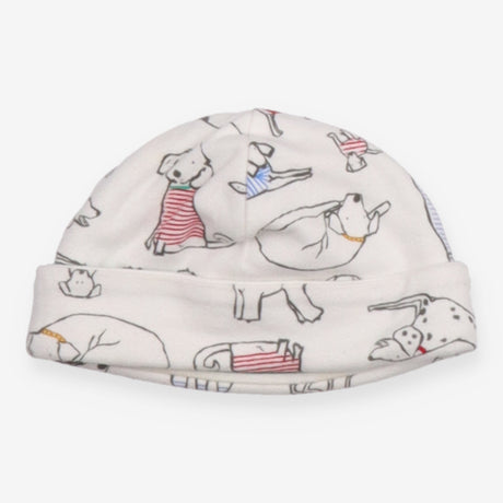 Baby hat white with dogs
