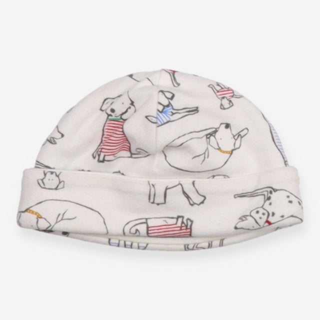 Baby hat white with dogs