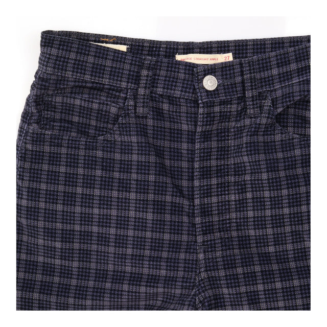 Trousers Plaid Straight Leg High Rise