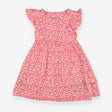 Pink Floral Dress Frill Sleeves 
