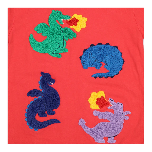 T-Shirt Red Dragon Appliques