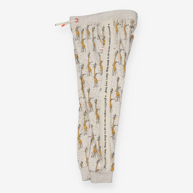 Joggers cream giraffe drawstring