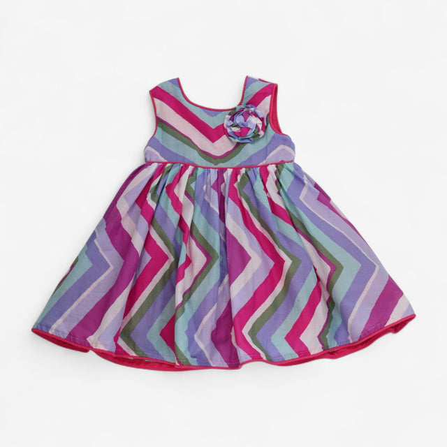 Woven Dress with Chevron Pattern