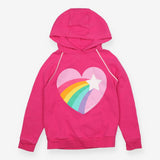Pink hoodie heart with rainbow
