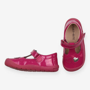 Patent Shoe Pink Sparkle with Hearts Pink