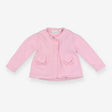 Pink knit cardigan scalloped