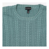 Knit Cable Jumper Sage Green Crew Neck