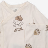 Outfit cream 2pc ribbed Acorn wrap bodysuit and le